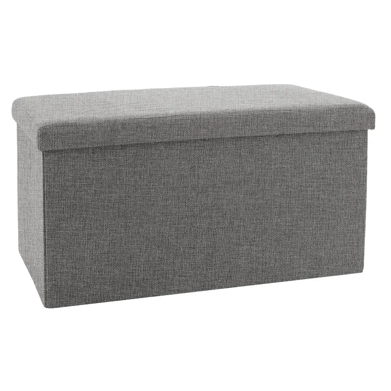 Taburet cu depozitare Greatness, Gri - Bej, 76x38x38 cm - Gri