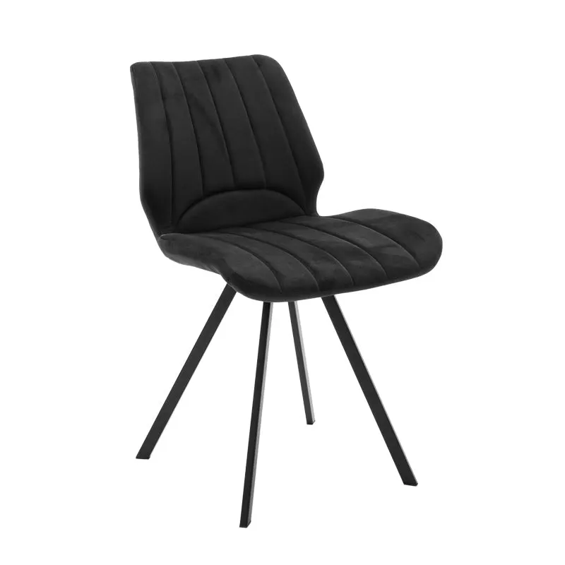Scaun Sabia catifea, negru-negru, 46x55x80 cm - Negru