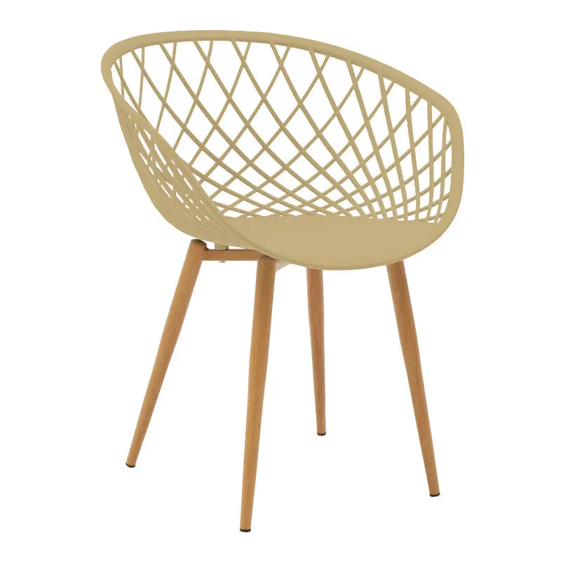 Scaun Ezra, Metal, 63x56x82 cm - Crem