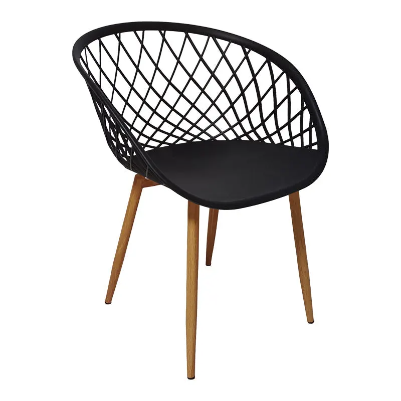 Scaun Ezra, Metal, 63x56x82 cm - Negru