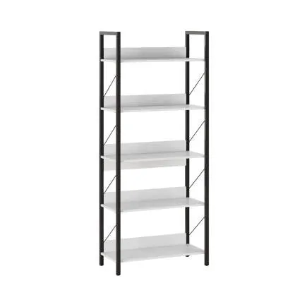 Biblioteca KTP-850-FF-1 Home Collection® Profile cu 5 rafturi, Alb - Maro - Stejar, 73x172x35 cm - Alb