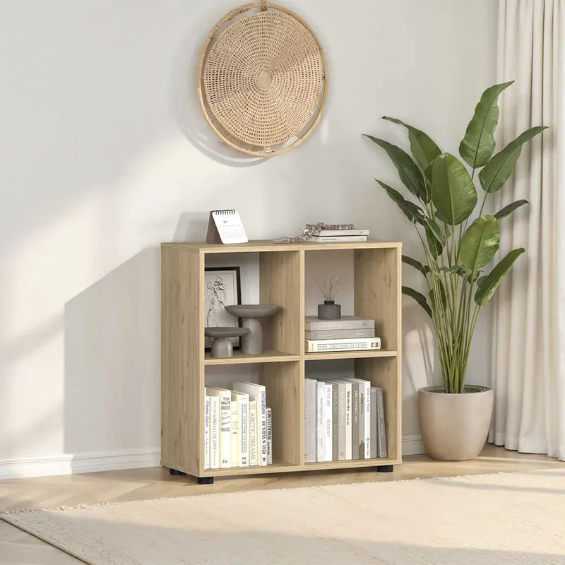 Biblioteca Joasa KTP-022-FF-1 Home Collection® Cubic, Alb - Stejar, 70x72x30 cm - Stejar