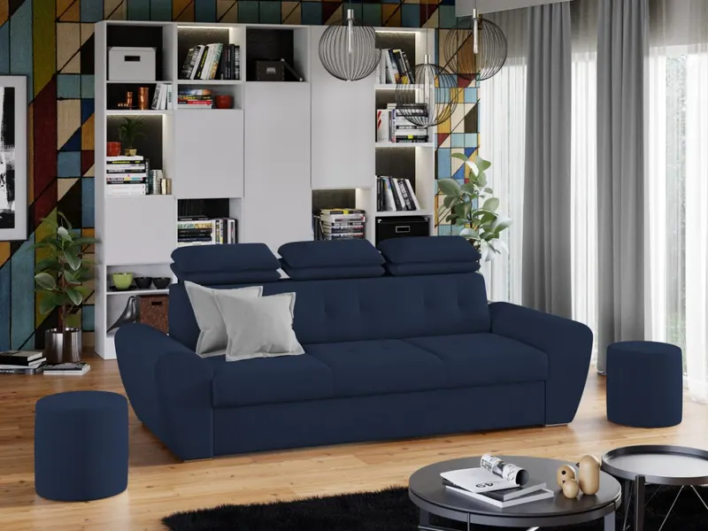 Set Canapea si Fotolii Barini Albastru — imaginea 2