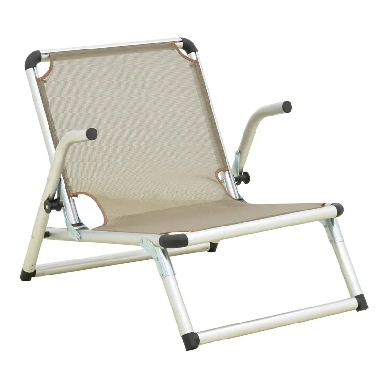 Scaun de exterior Plazo, aluminiu si textilene, 55x70x59 cm - Silver-Champagne