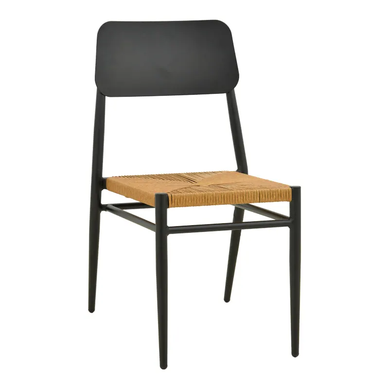 Scaun de exterior Giardino, Alb-Natural, 45x56x82 cm - Negru-Natural