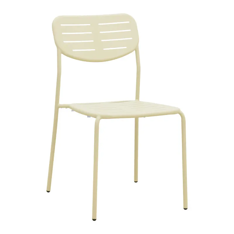 Scaun exterior Deraby, metal, 52x46x83 cm - Crem