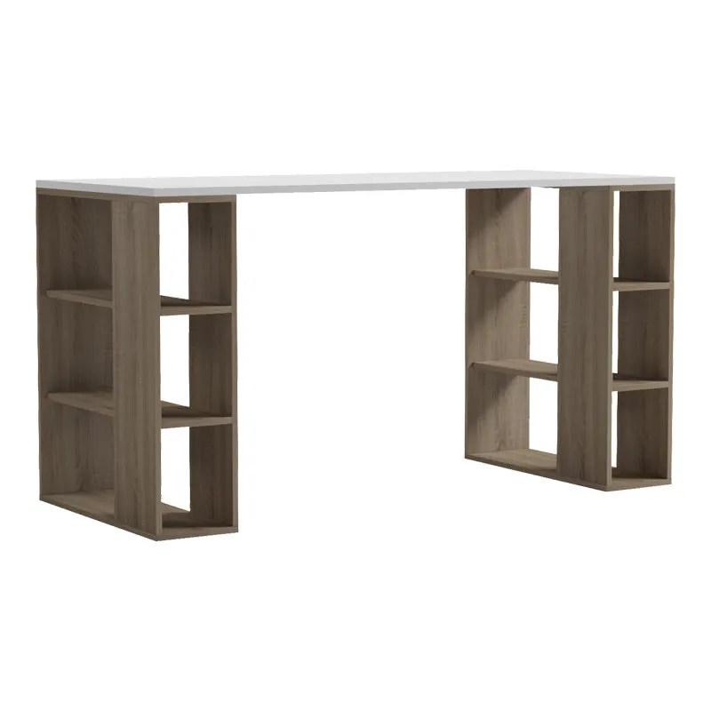 Birou Praga, 140x60x75 cm - Sonoma-Alb
