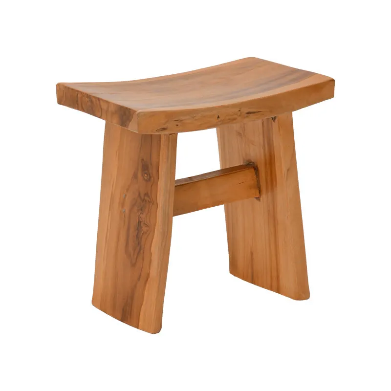 Taburet Borbe din lemn de teak, Natural, 45x28x45 cm - Natural