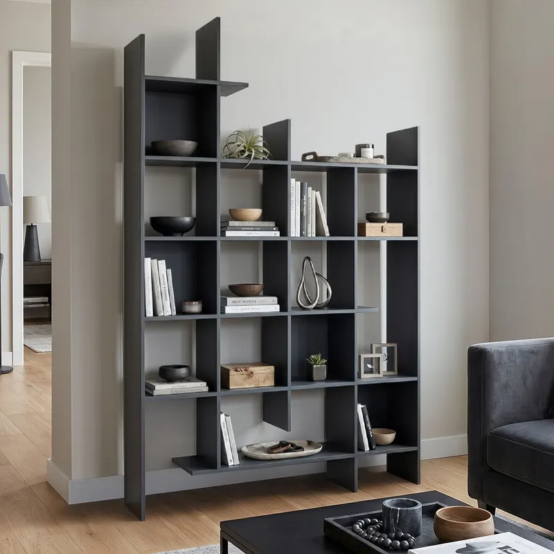 Manco Bibliotecă, Antracit - Sonoma, 122x26x188 cm - Antracit