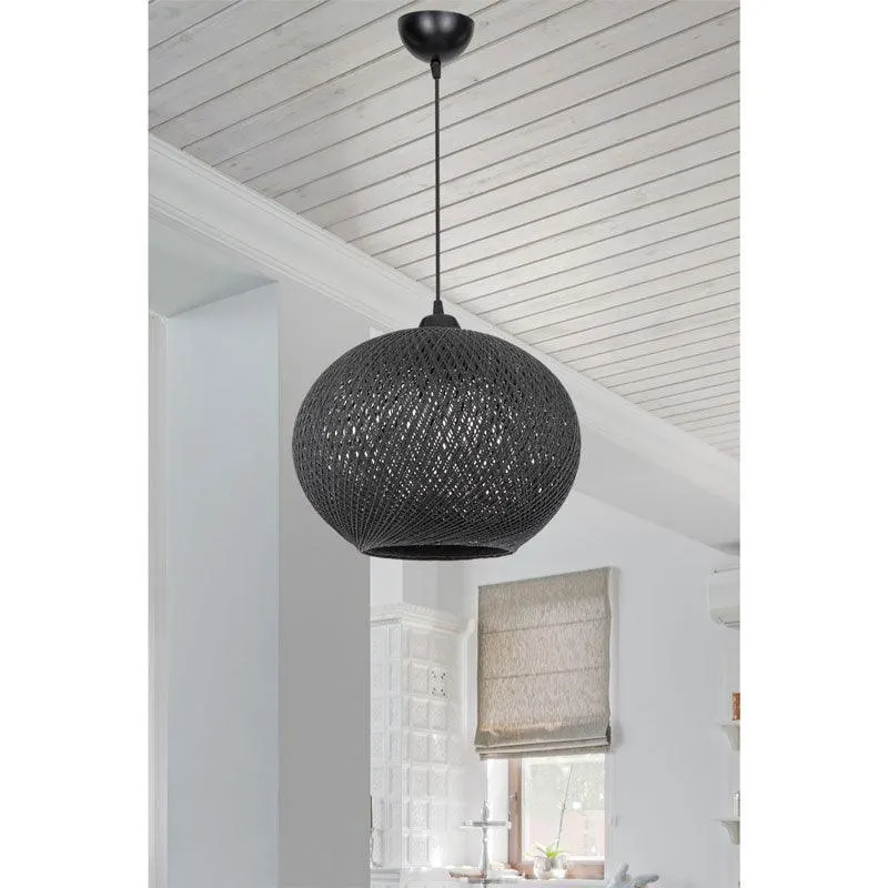 Lustra Leshia Ε27, Negru - Maro, D38x75 cm - Negru