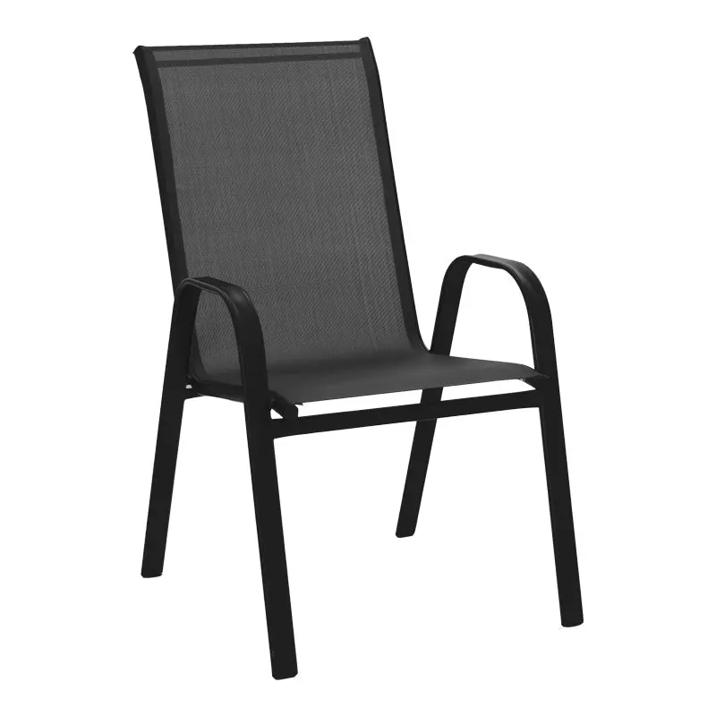Scaun de gradina Calan, textilena si metal, 54x74x91 cm - Negru
