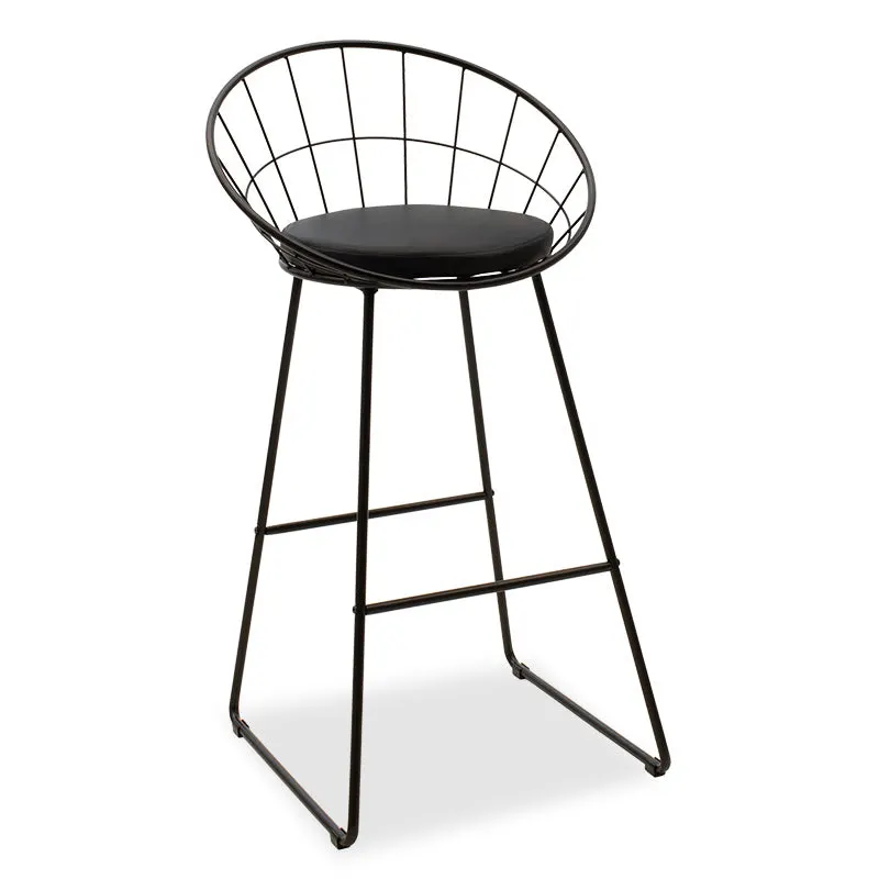 Scaun de bar Seth, Negru - Alb, 52x52x99 cm - Negru