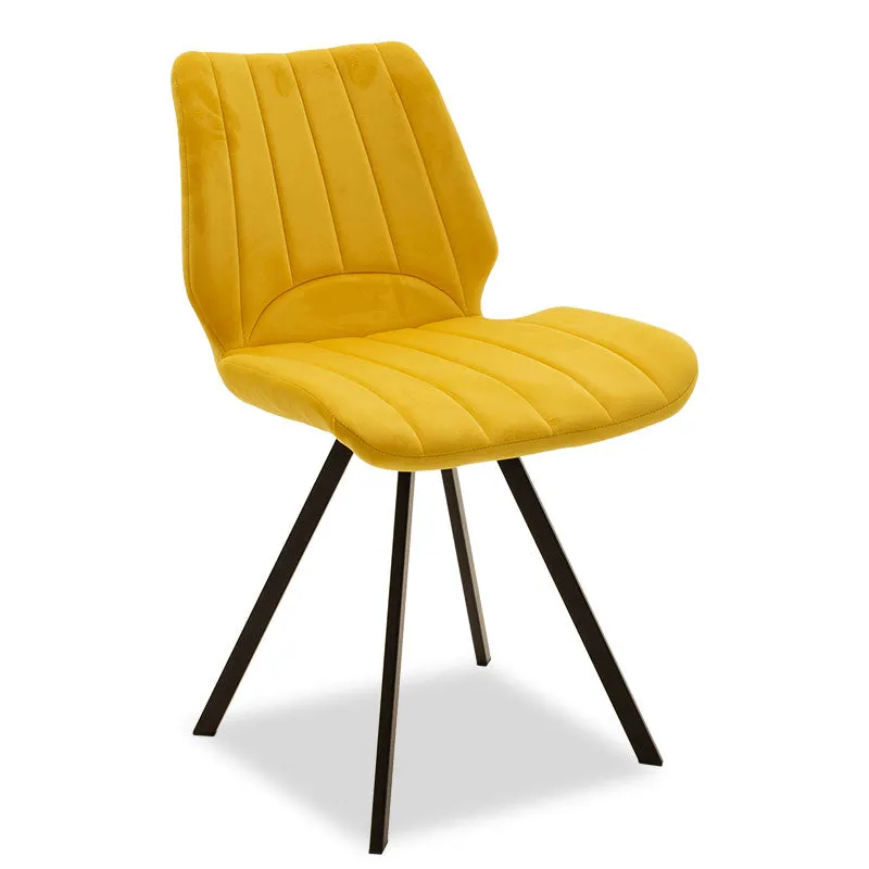 Scaun Sabia catifea, Galben, 58x45x80 cm - Galben