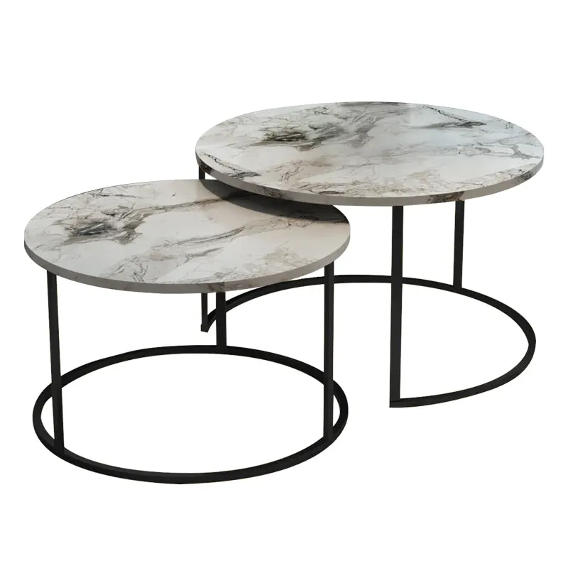Set de 2 masute de cafea Solme, 60x60x40 cm - Alb