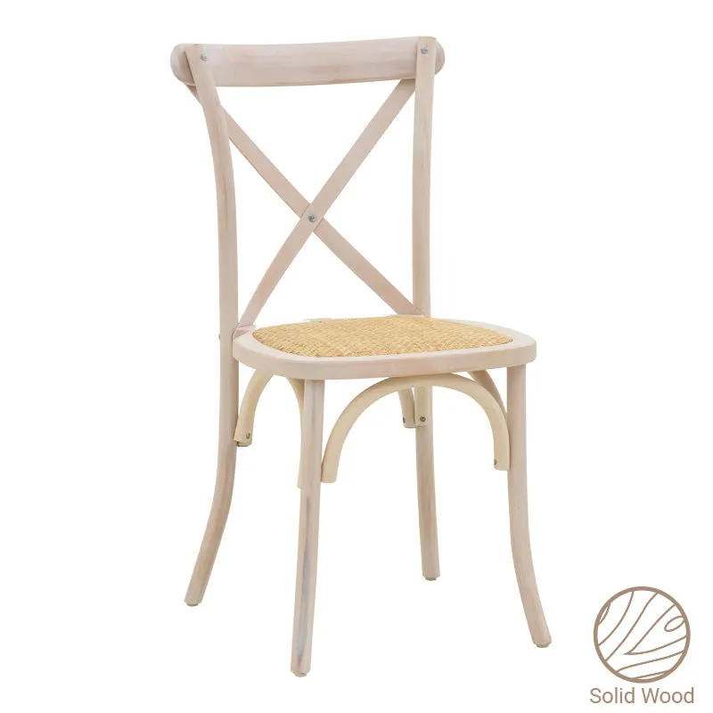 Scaun Dylon, Alb - Natural, 48x52x89 cm - Alb