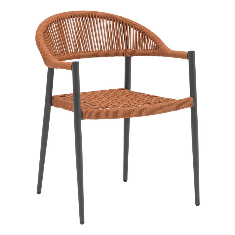 Scaun exterior Freiburg, Negru - Gri, 59x57x77 cm - Negru