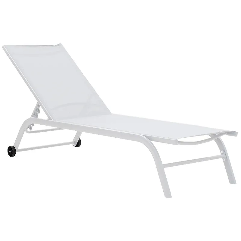 Sezlong Jaipur aluminiu tex Maron, Alb - Antracit, 65x192 cm - Alb
