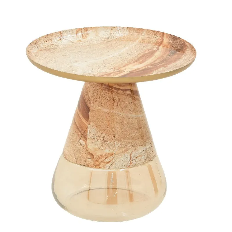 Masa de cafea Boundar, Gri - Bej, 50x49 cm - Bej