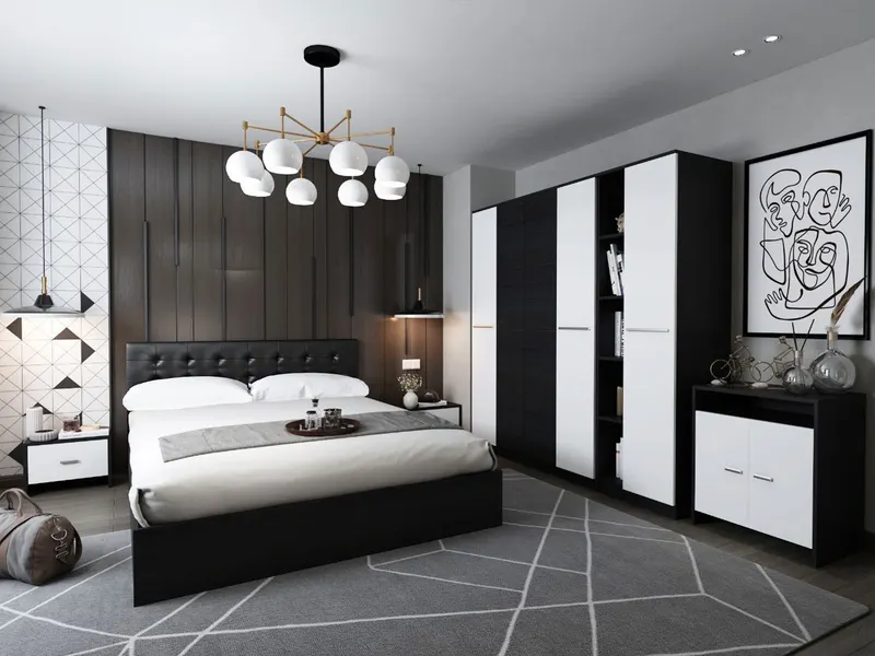 Set Mobila Dormitor Mario 4U 6 piese tapitat wenge — imaginea 2