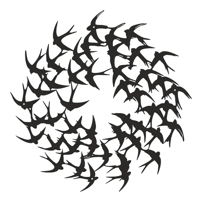 Decorațiune metal Wall deco Swarm negru metal, Ø50x1 cm - Negru