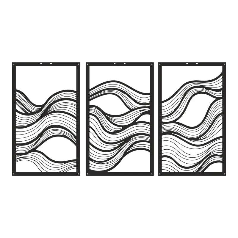 Decorațiune metal Wall deco Ocena set 3 piese negru metal, 30x50 cm - Negru