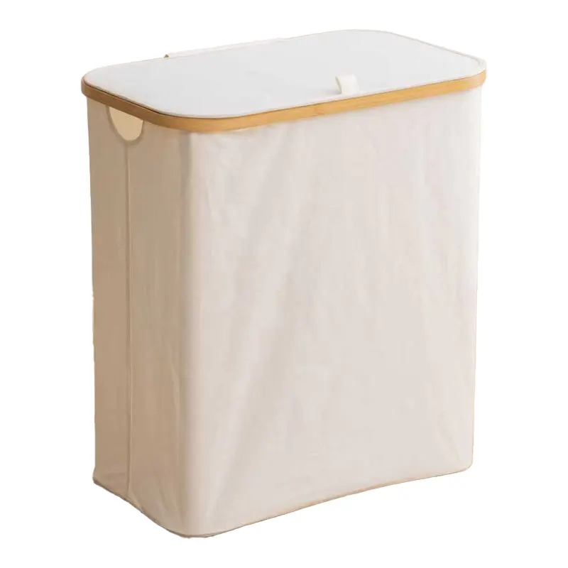 Suport haine multifuncțional Lodge, Natural, Bambus-Textil, 54x33x60 cm - Bej