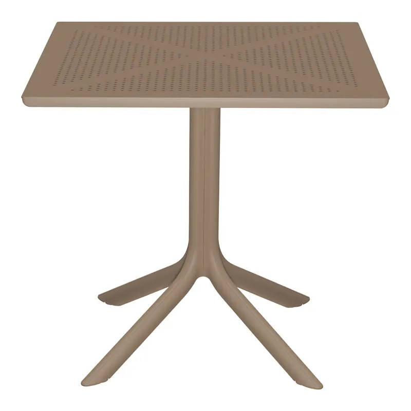 Masă perforată Groovy, Polipropilenă, Cappuccino, 80x80x74 cm - Bej