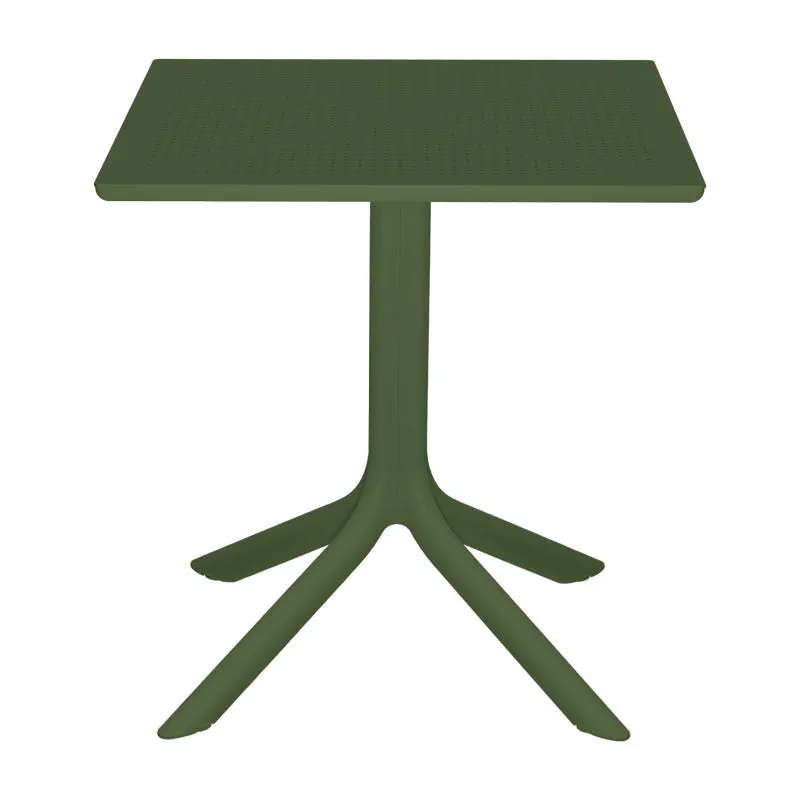 Masă Groovy cu design perforat, Polipropilenă, Verde închis, 60x60x76 cm - Verde