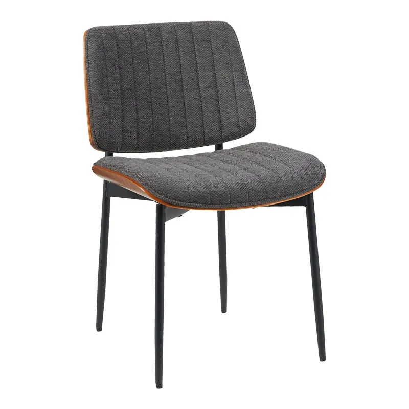 Scaun Kathy, Lemn de Nuc, Gri, 51x58x81 cm - Negru