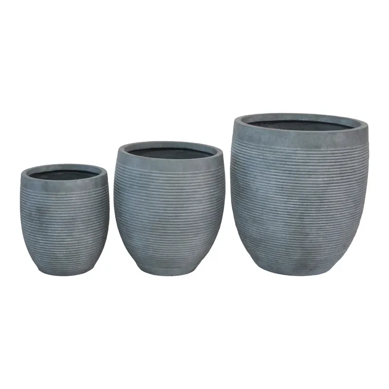 Set 3 jardiniere ceramice Berzoka, variate, gri, 45x45x51 cm - Gri