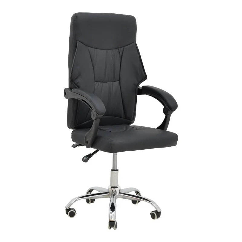 Scaun de birou manager Glorin negru pu, 60x68x128 cm - Negru