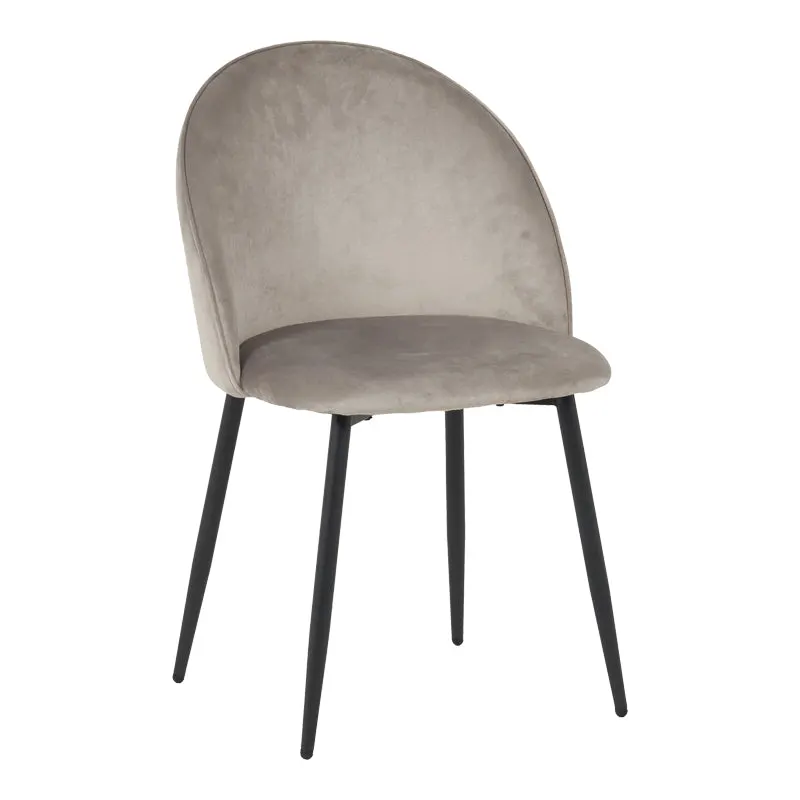 Scaun Perch, Catifea Gri, Picioare Metalice, Negre, 50x43x82 cm - Negru