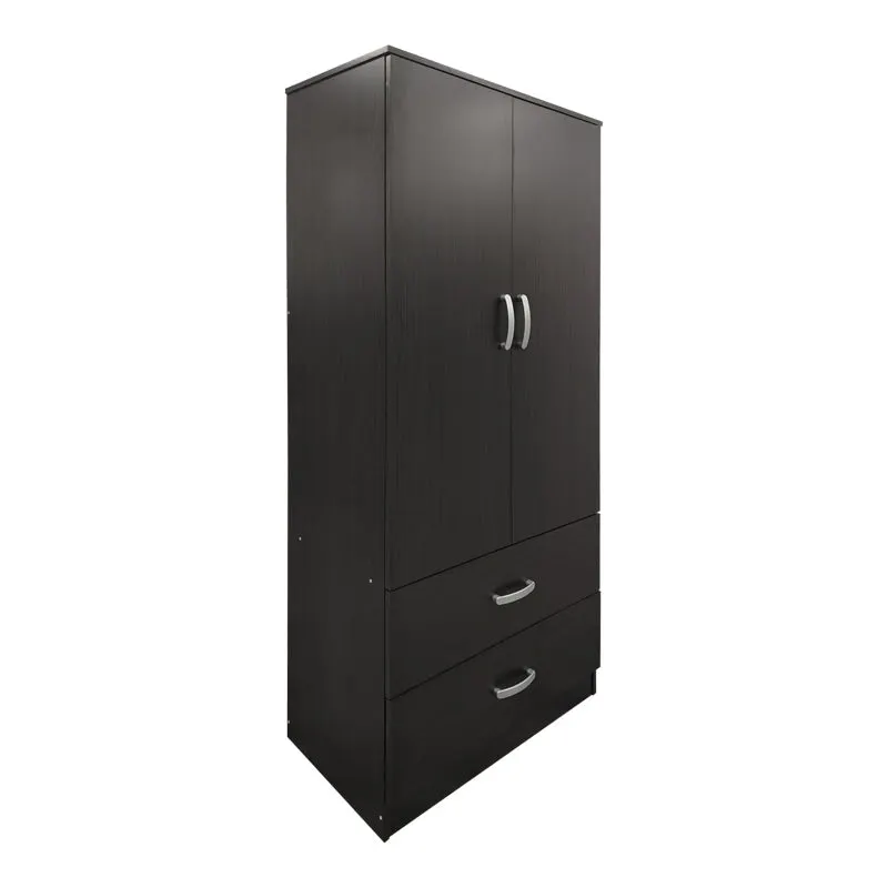 Dulap Athos cu 2 usi si 2 sertare, 80x42x180 cm - Nuc