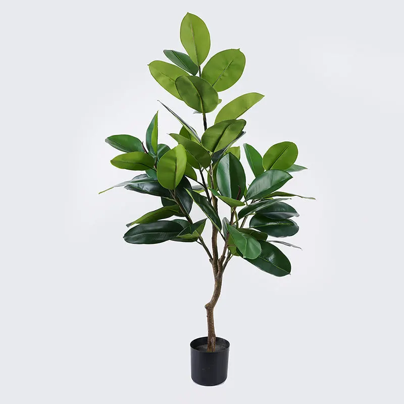 Planta decorativă în ghiveci Ficus Lyrata, sintetic, Verde, 70x130 cm - Verde