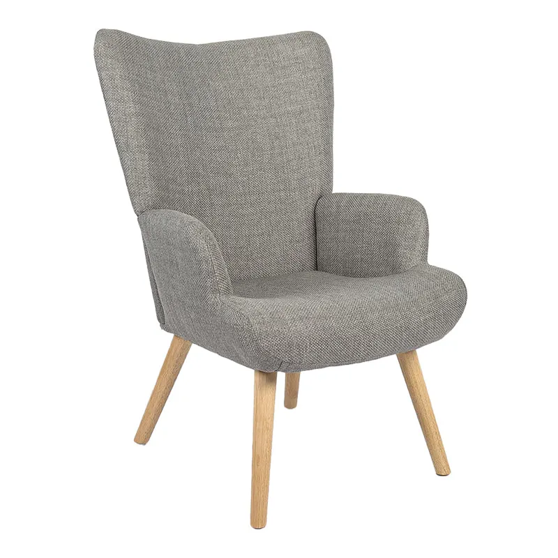 Fotoliu Gerlina, Picioare lemn natural, Diverse culori, 71x64x94 cm - Gri deschis