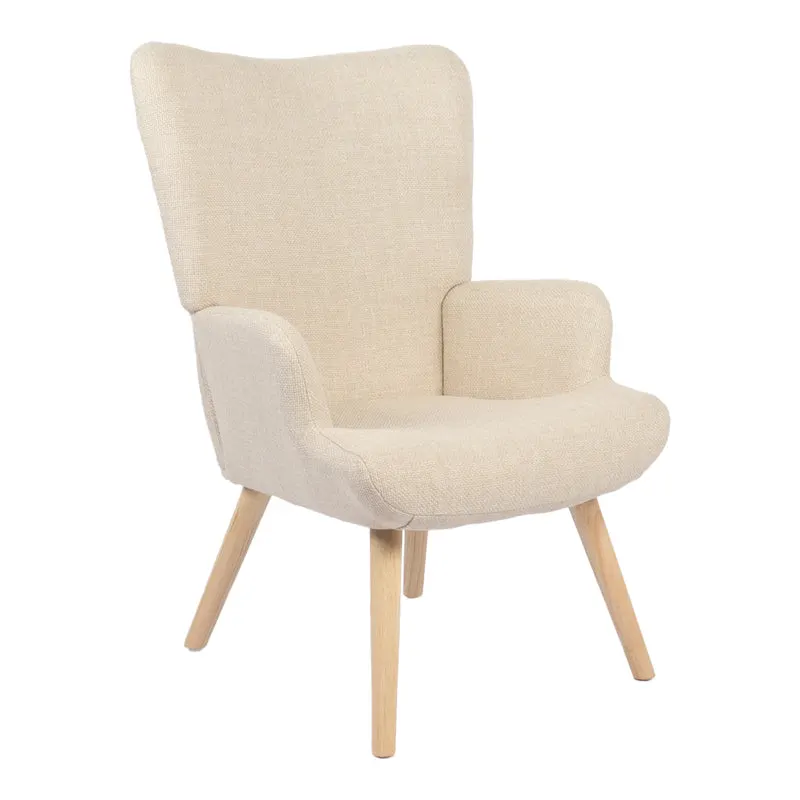 Fotoliu Gerlina, Picioare lemn natural, Diverse culori, 71x64x94 cm - Bej
