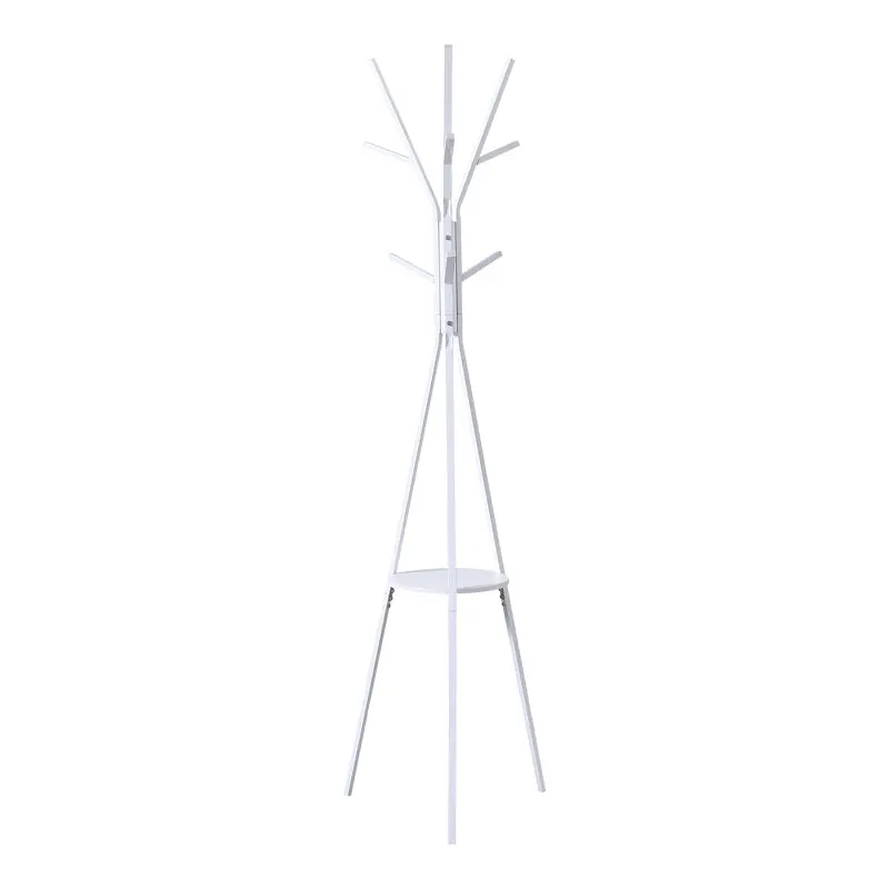Cuier metalic Denner, Metal, Alb - Negru, 48x48x180 cm - Alb