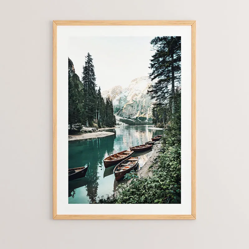 Tablou cu ramă, Lake, lemn, Multicolor, 33x48 cm - Multicolor