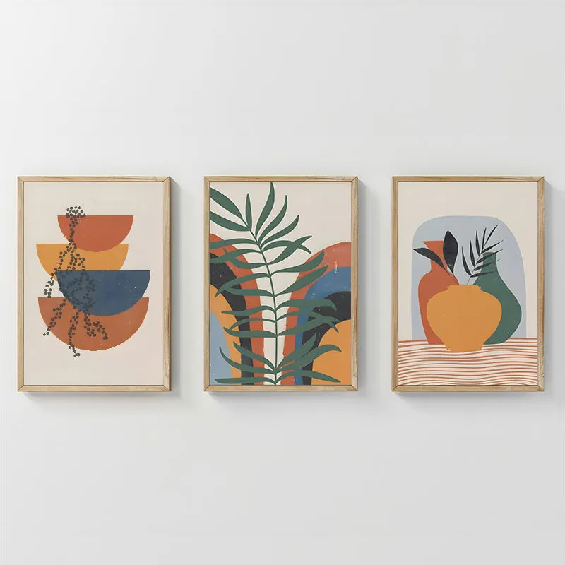 Tablou triptic Alenza, Cadru, Multicolor, 33x48 cm - Multicolor