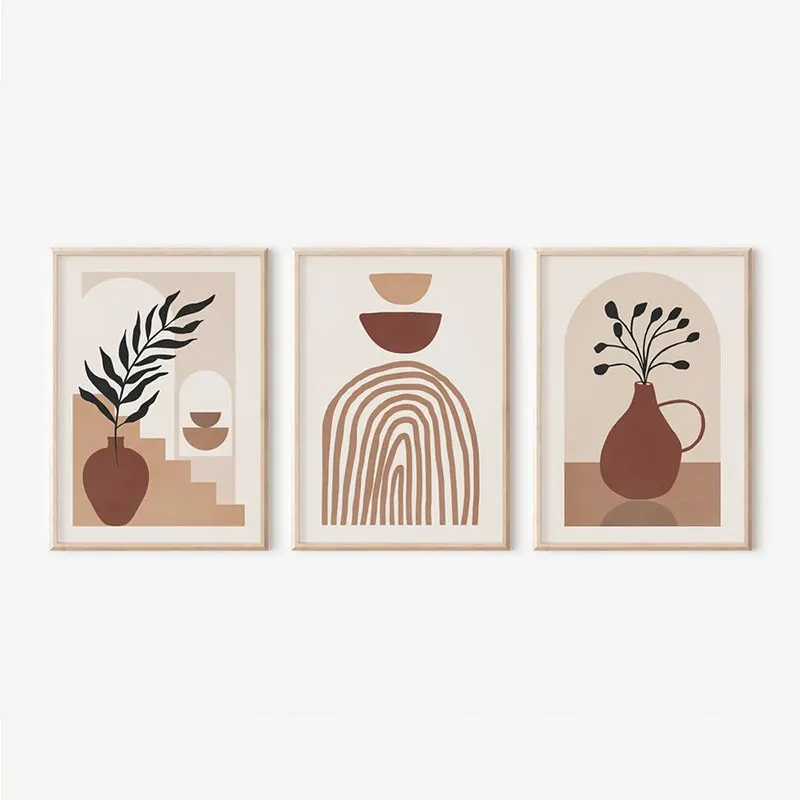 Tablou triptic Rendala, Cadru, Multicolor, 33x48 cm - Multicolor