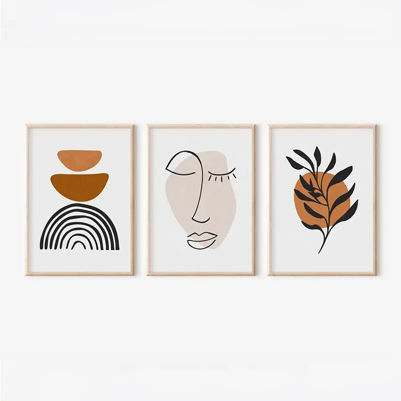 Tablou triptic cu imprimeu digital Dremfia, Multicolor, 33x48 cm - Multicolor