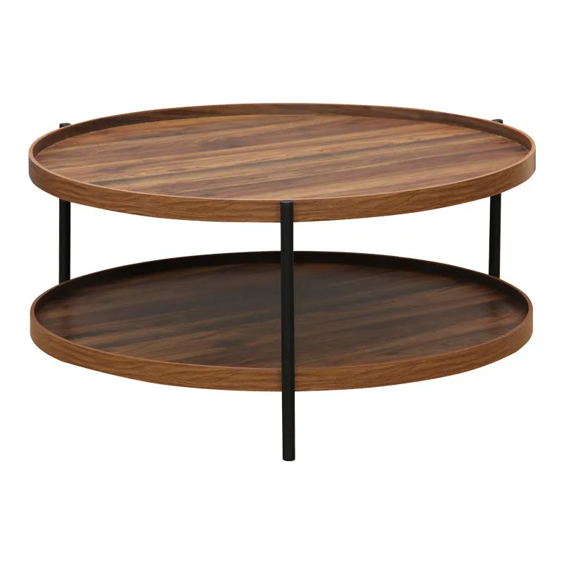 Masa de cafea Portogie mdf nuc - metal negru D80x40cm - Nuc