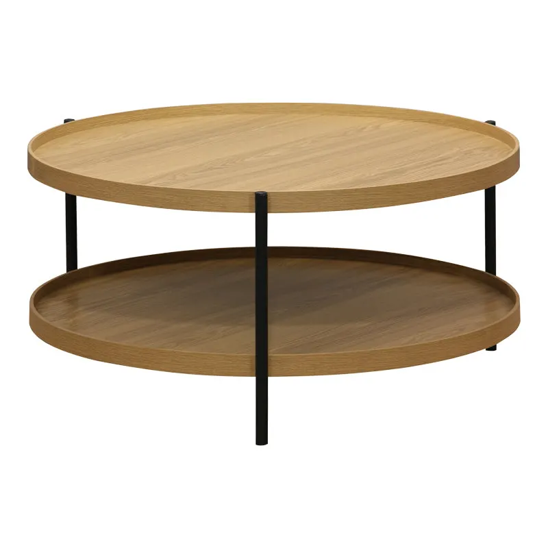 Masa de cafea Portogie mdf nuc - metal negru D80x40cm - Natural