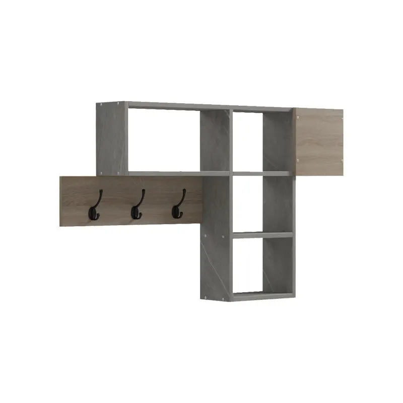 Cuier decorativ Wenia, Imitatie Marmura Sonoma și Bej, Lemn, 99x15x61 cm - Stejar