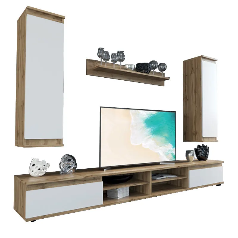 Comoda TV Sandro  nuc-alb 175x37x160cm - Alb