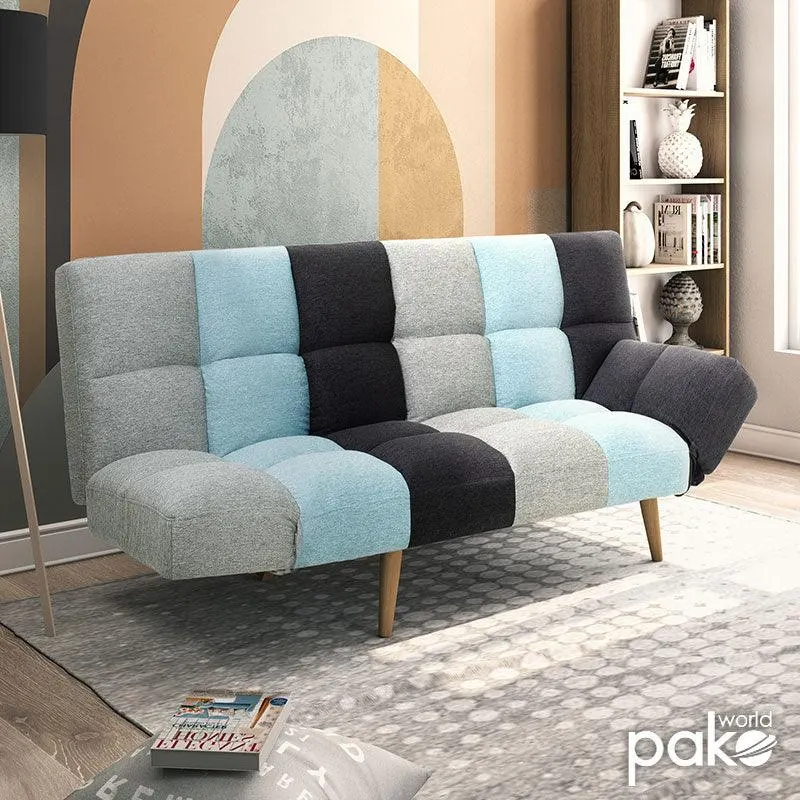 Canapea extensibilă 3 locuri Freddo, material textil, Diverse culori, 182x81x84 cm - Gri deschis
