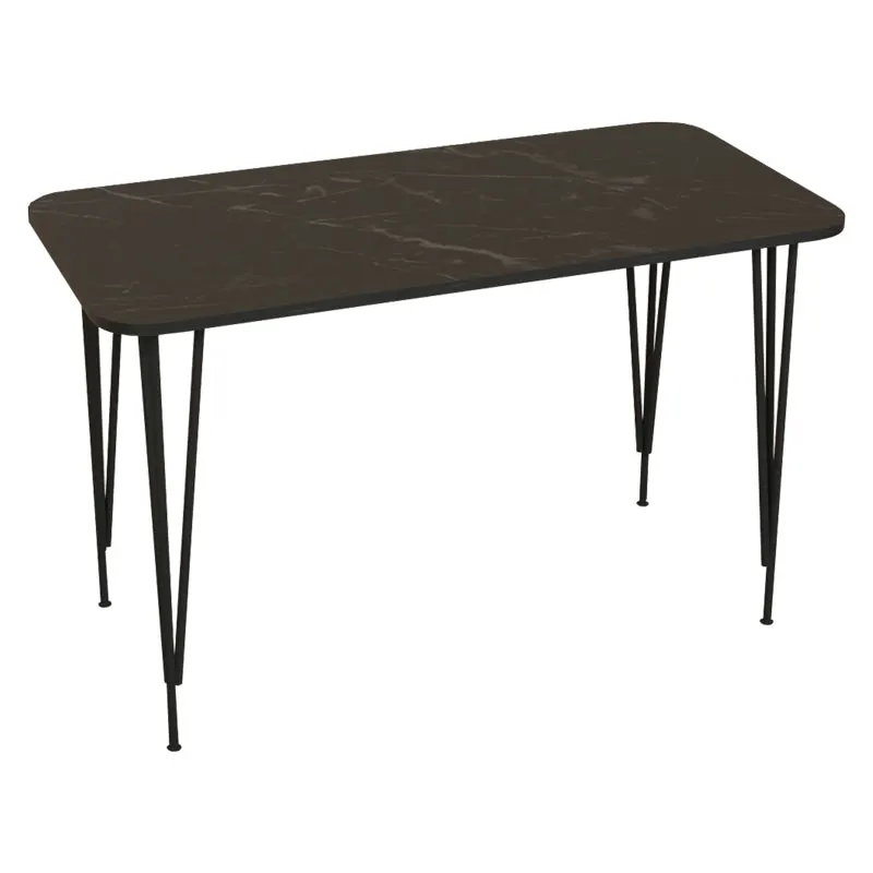 Masa de cina Palkon stejar -metal, negru, 120x60x73 cm - Negru