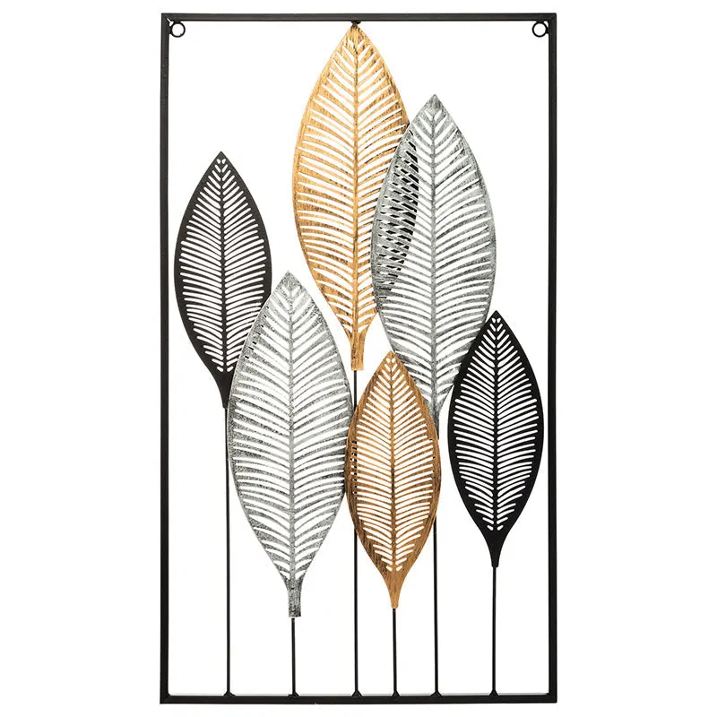 Decoratiune de perete colorata Roisin, metal, Negru, 38x65 cm - Negru