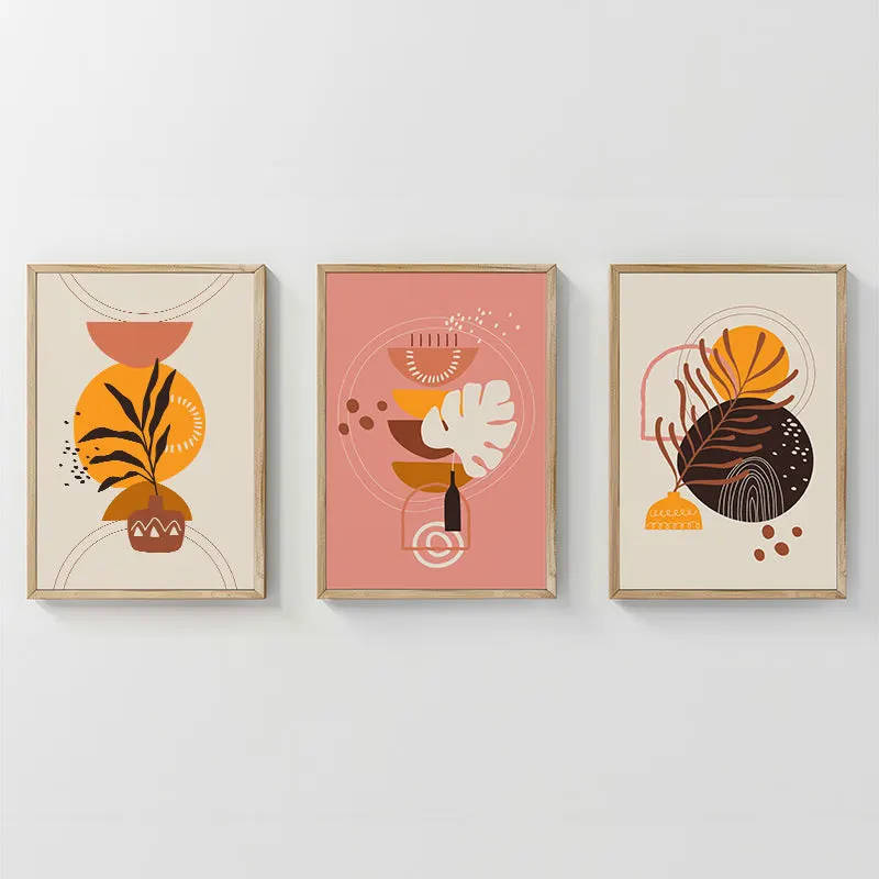 Arta de perete în rama Solith, Triptyque, Lemn, Multicolor, 33x48 cm - Multicolor