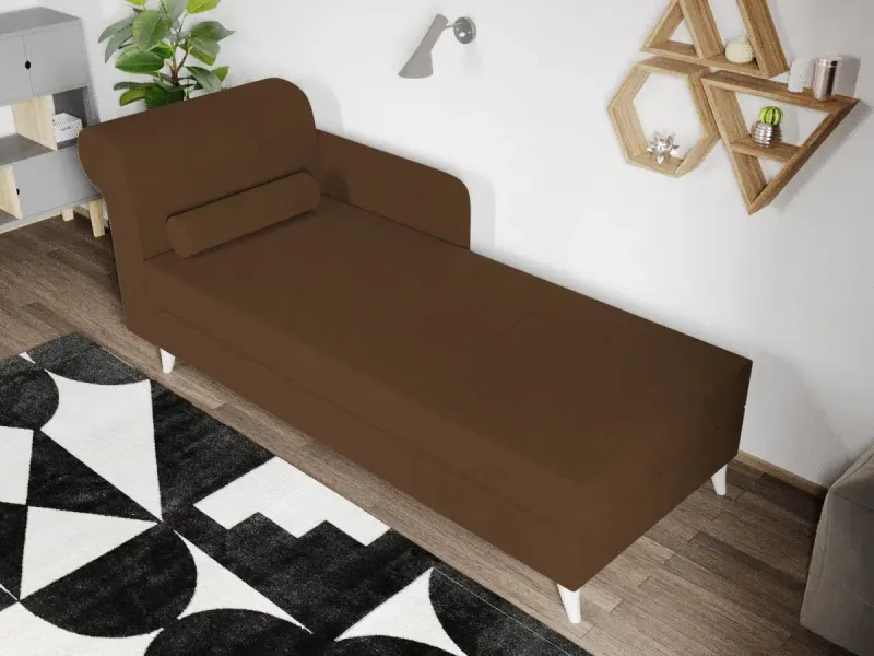 Divan / Pat o persoana tapitat Maro Round Rabatabil — imaginea 2